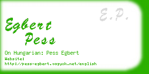 egbert pess business card